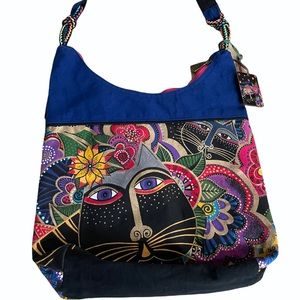 LAUREL BURCH Felines and Floral Shoulder Bag